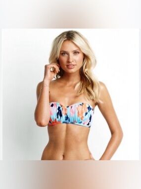 🌴 SEAFOLLY Avant Garden Bustier Bandeau Bikini Top - Size 14/10 summer vacation